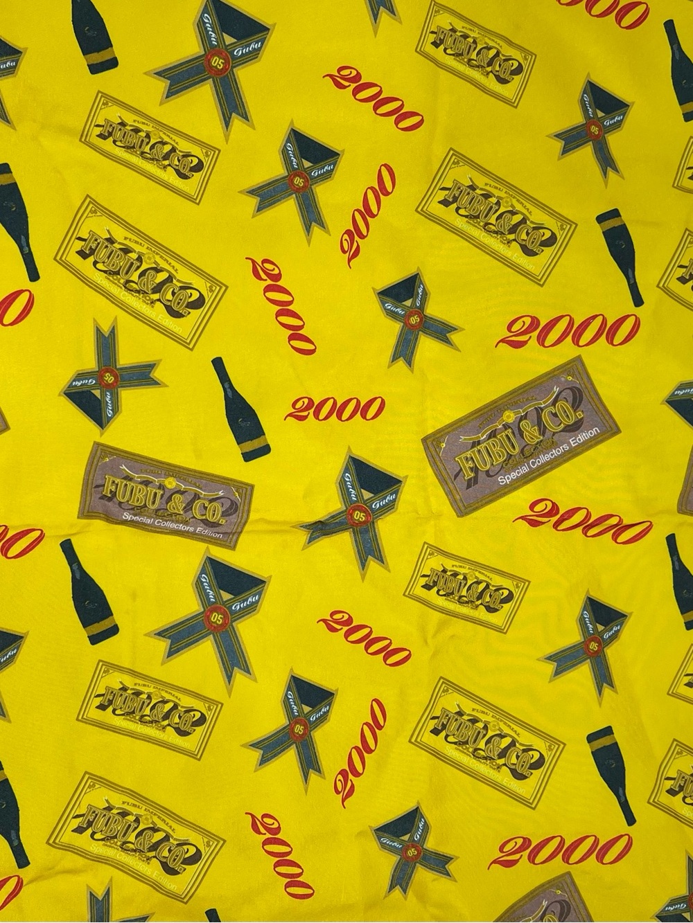 Vtg FUBU 2000 Millennium Bandana Set - Blue & Yellow Y2K Streetwear Rare